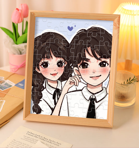 Customized Couple Photo Puzzle for Christmas Gift