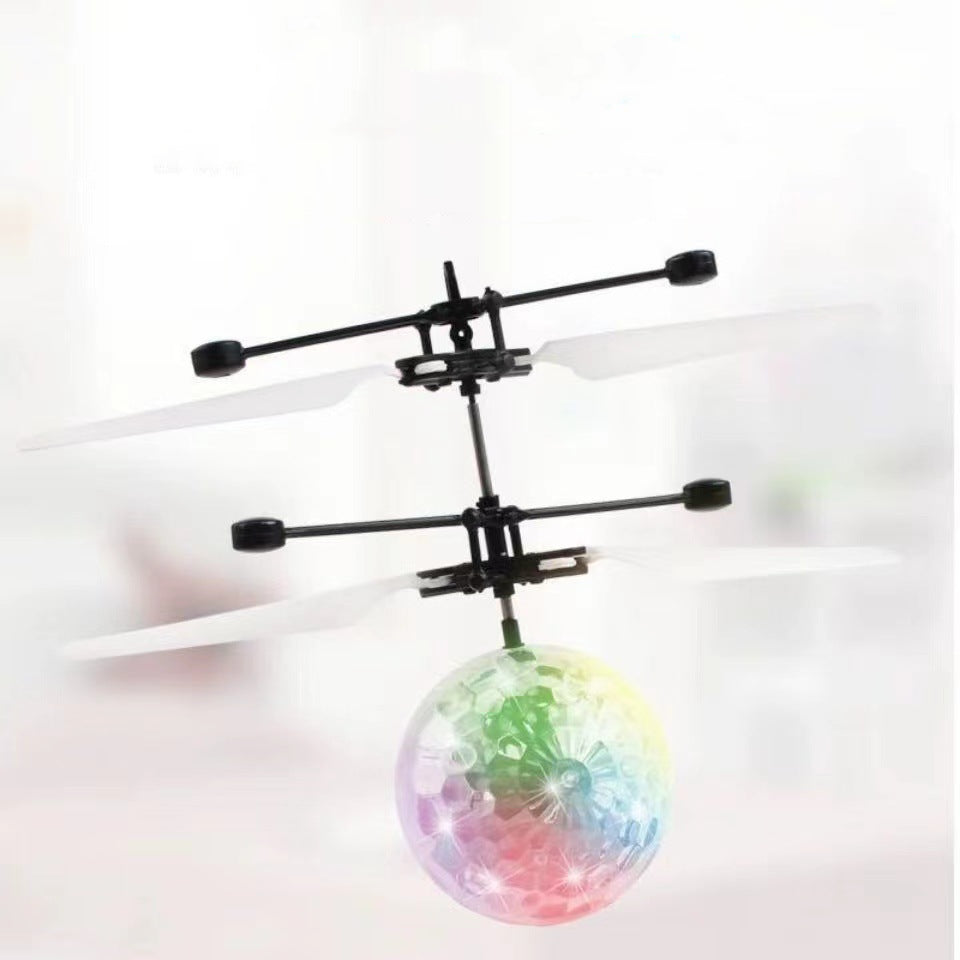 Sensing Aircraft Toy with Gesture Sensing, Featuring a Glowing Suspended Crystal Ball