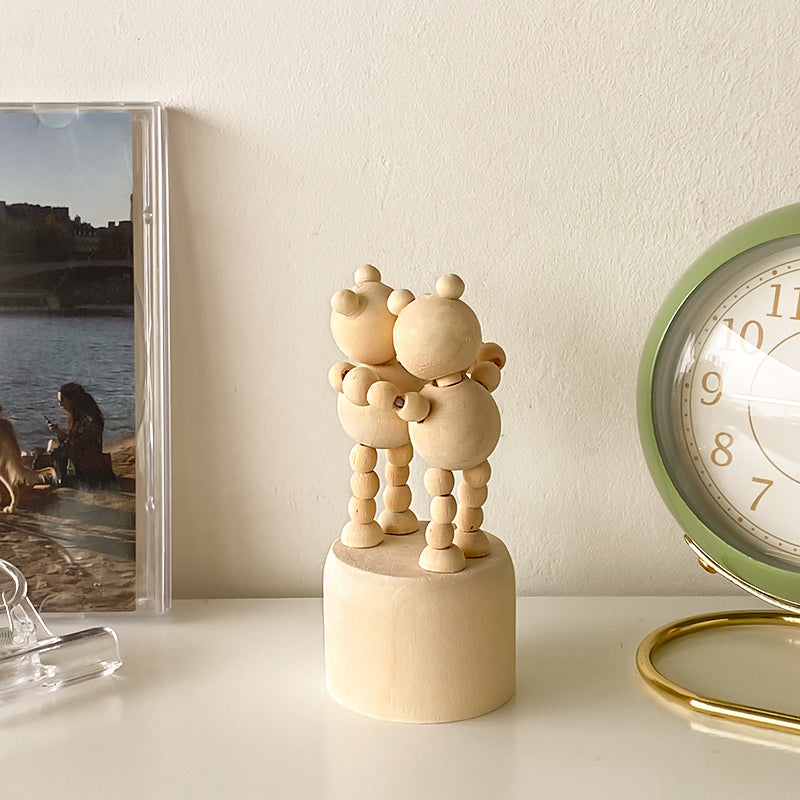 Poseable Wood Animal Figurines, Adjustable Desktop Toy, Creative Stress Relief Gift