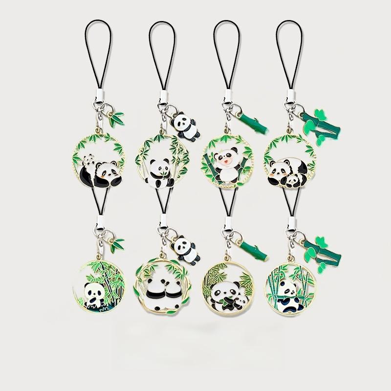 Panda charm set complete collection display