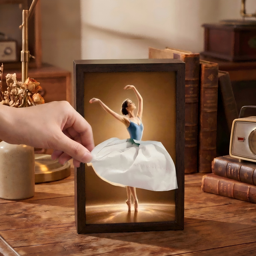 Art Frame Tissue Box | Ballet & Fashion Illustration Desk Decor | 2-in-1 Tissue Holder & Sculpture