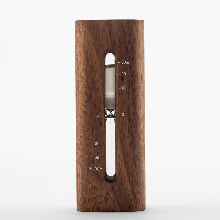 Black Walnut Hourglass Timer | 30-Minute Solid Wood Sand Timer | Desk Decor | Engravable Gift