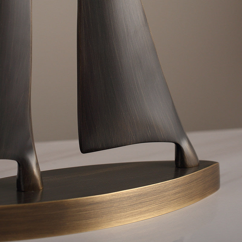 Bronze Sailboat Desktop Ornament, Premium Metal Sculpture, Inspirational Office Décor Gift