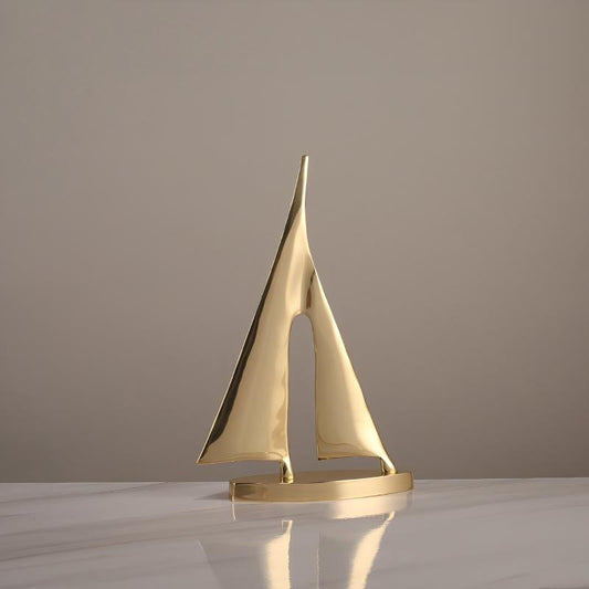 Bronze Sailboat Desktop Ornament | Premium Metal Sculpture | Inspirational Office Décor Gift