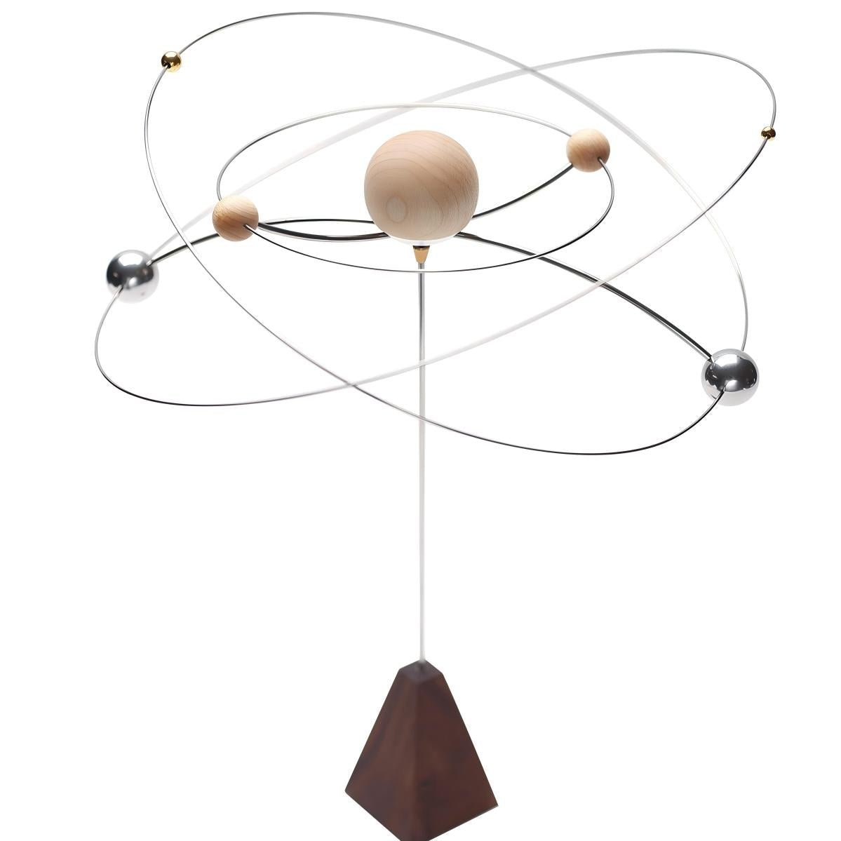 Galaxy Kinetic Balance Ornament | Orbital Desktop Sculpture | Premium Wood & Steel Gift
