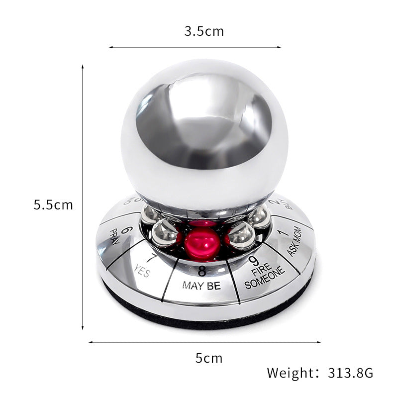 Lucky Decision Ball - stress relief, chrome finish, decision maker - lifestyle photo