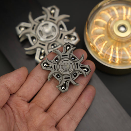 Lunar Ninja Star EDC Fidget Spinner | CNC Titanium Alloy + Stainless Steel | Engravable Stress Relief
