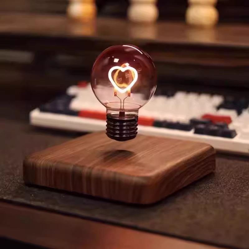 Magnetic Levitating Edison Bulb | 360° Spinning Wireless Power Desk Lamp | Newton Defying Gift