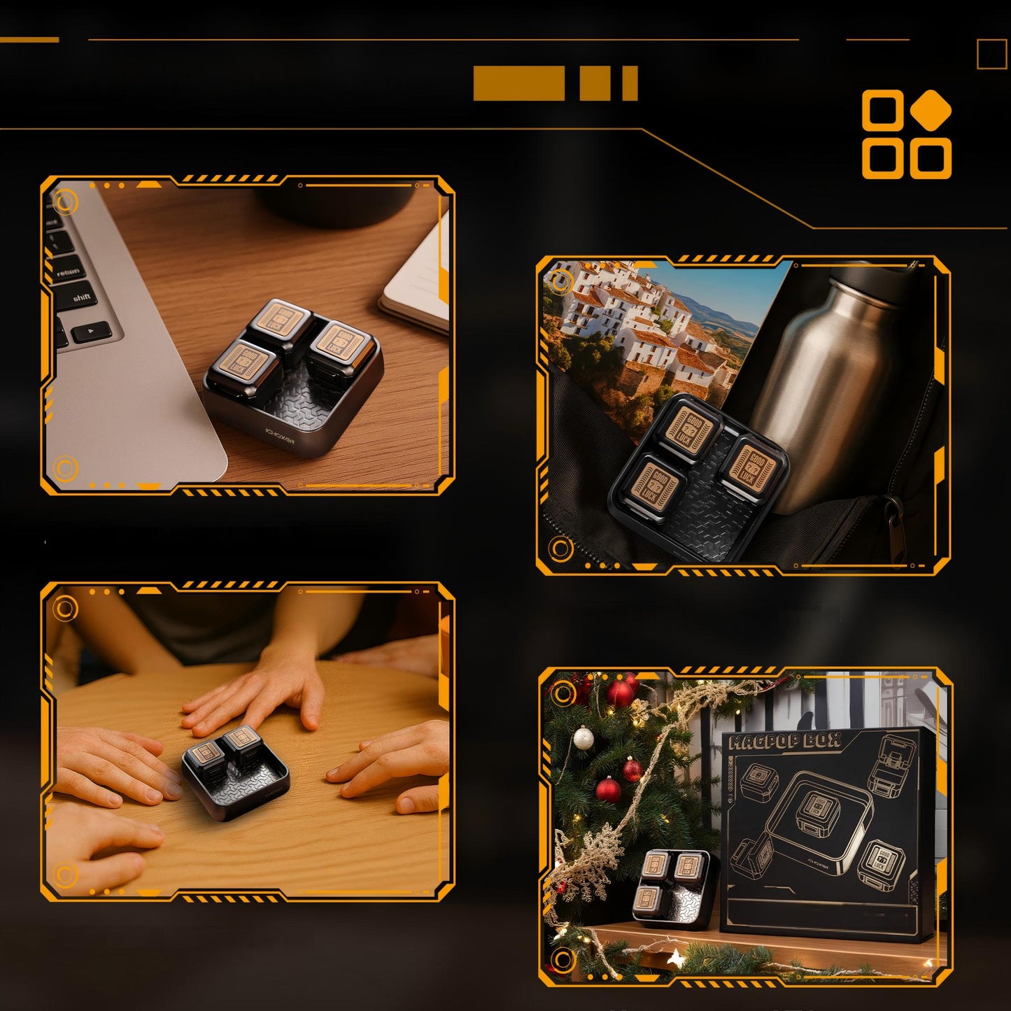 Magnetic Pop Box | Metal EDC Fidget Toy | Tactile Push-Pull Stress Relief | Engravable Gift
