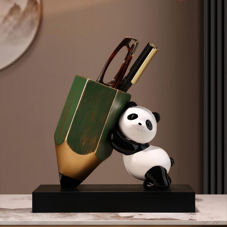 Your Desk Panda Buddy | Bamboo Pen & Pencil Holder Organizer