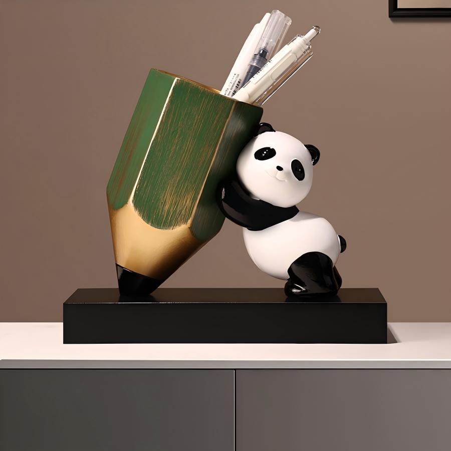 Your Desk Panda Buddy | Bamboo Pen & Pencil Holder Organizer