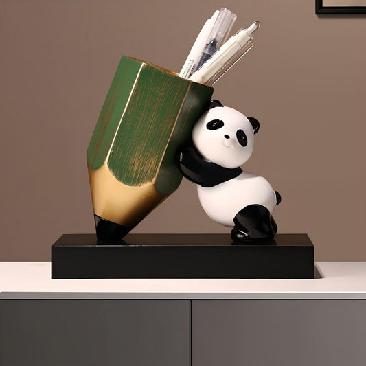 Your Desk Panda Buddy | Bamboo Pen & Pencil Holder Organizer