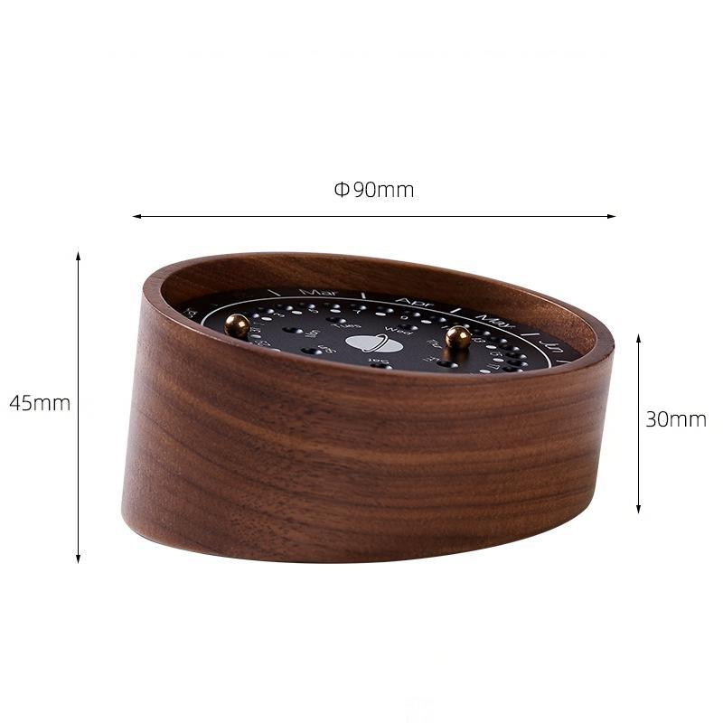 Planet-Shaped Wood Calendar - Handcrafted Desktop Ornament with Magnetic Beads