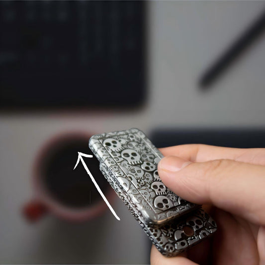 Skull Magnetic Push Card Fidget Toy | Metal EDC Stress Relief | Desktop Gift