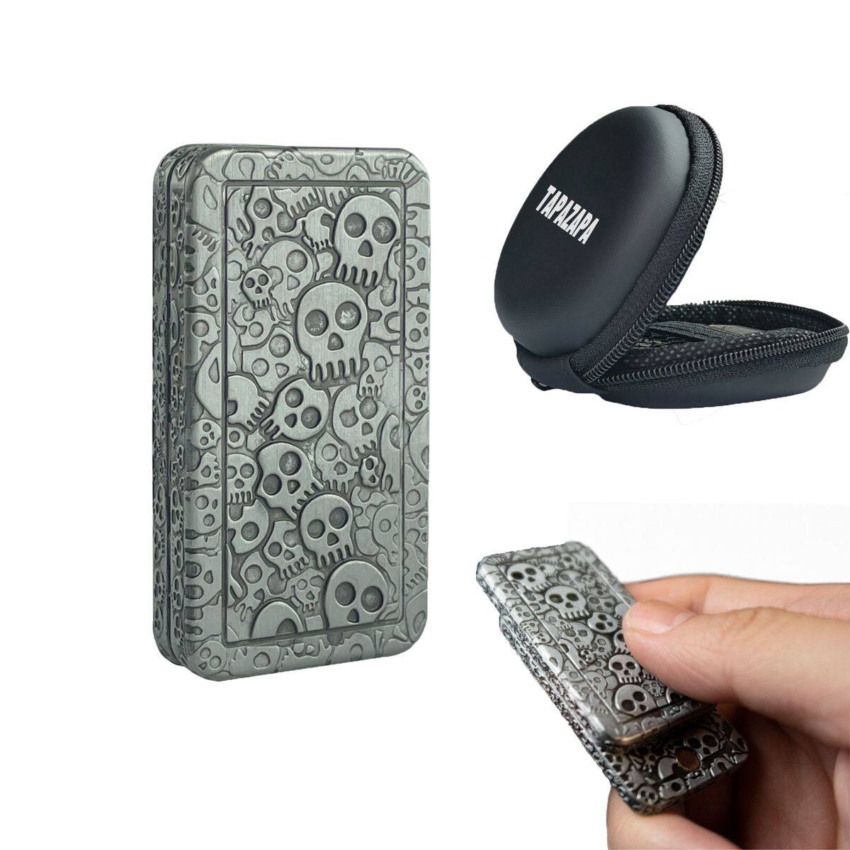 Skull Magnetic Push Card Fidget Toy | Metal EDC Stress Relief | Desktop Gift