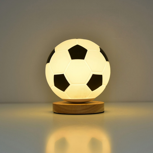 Soccer Ball Night Light | 3-Color Dimmable Glass Desk Lamp | Bedroom Decor Gift for Football Fans