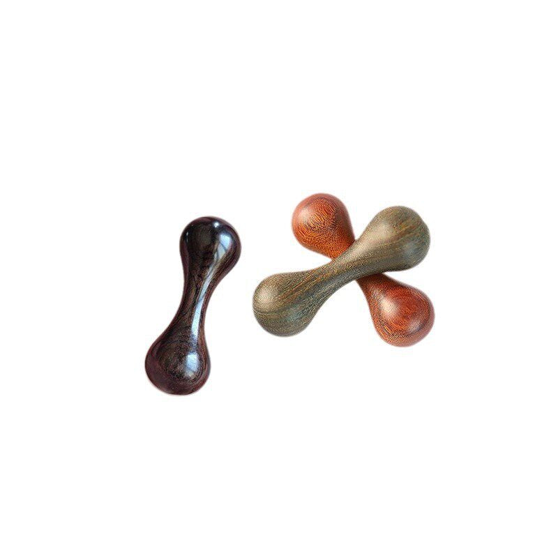 Solid Wood Finger Massage Dumbbell Set | 3-Piece Rosewood Greenwood Padauk | Stress Relief Finger Exercise