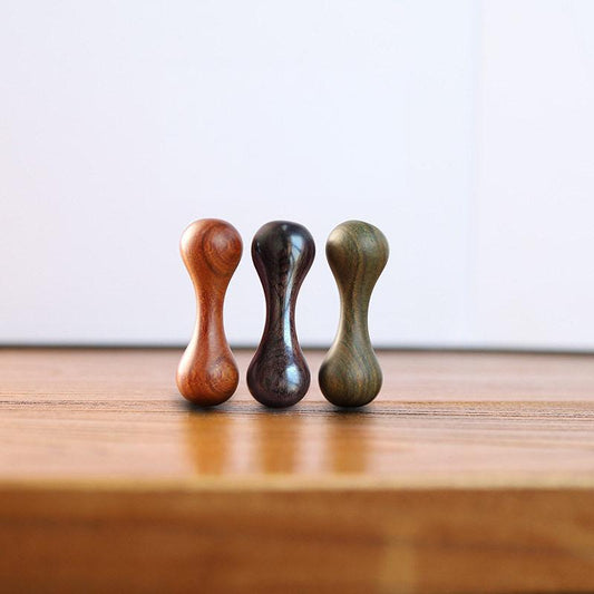 Solid Wood Finger Massage Dumbbell Set | 3-Piece Rosewood Greenwood Padauk | Stress Relief Finger Exercise