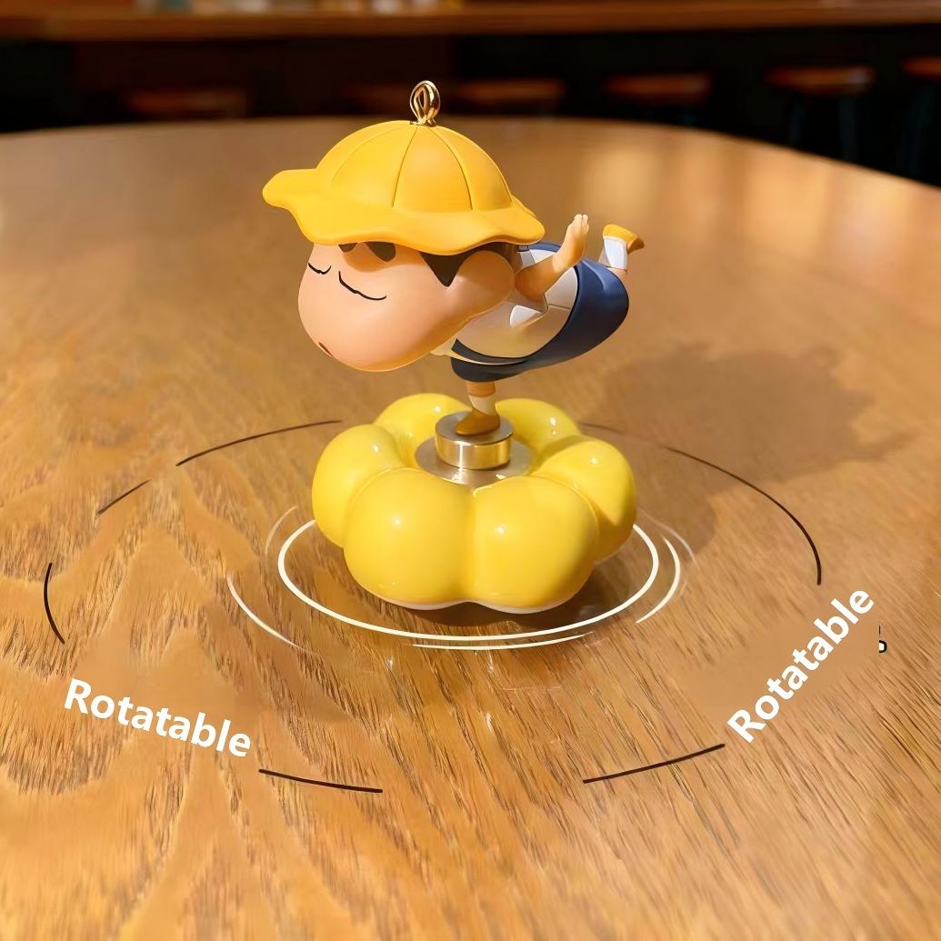 Spinning Crayon Boy Figure | Rotating PVC Desk Ornament | Stress Relief Collectible Gift