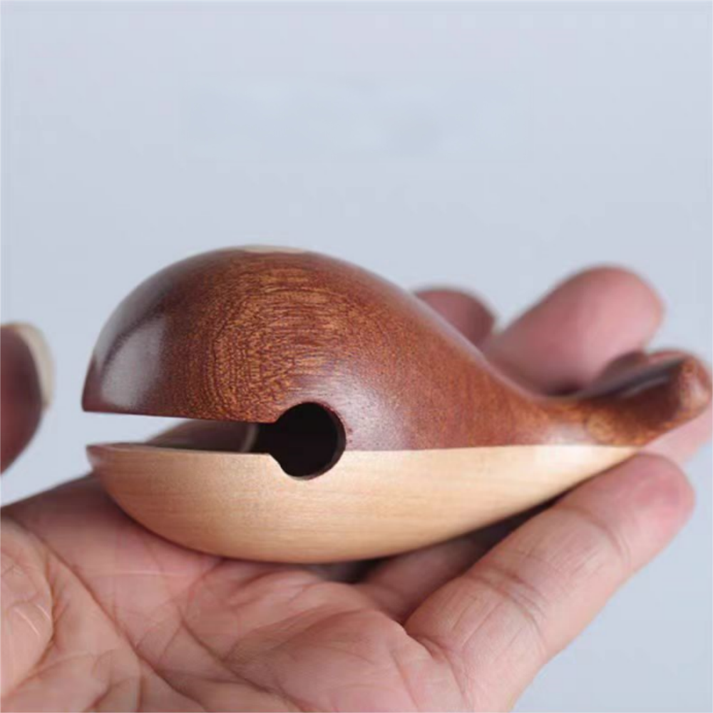 The Mindful Whale  Wooden Percussion Block for Meditation & Stress Relief  Calming Desk Toy