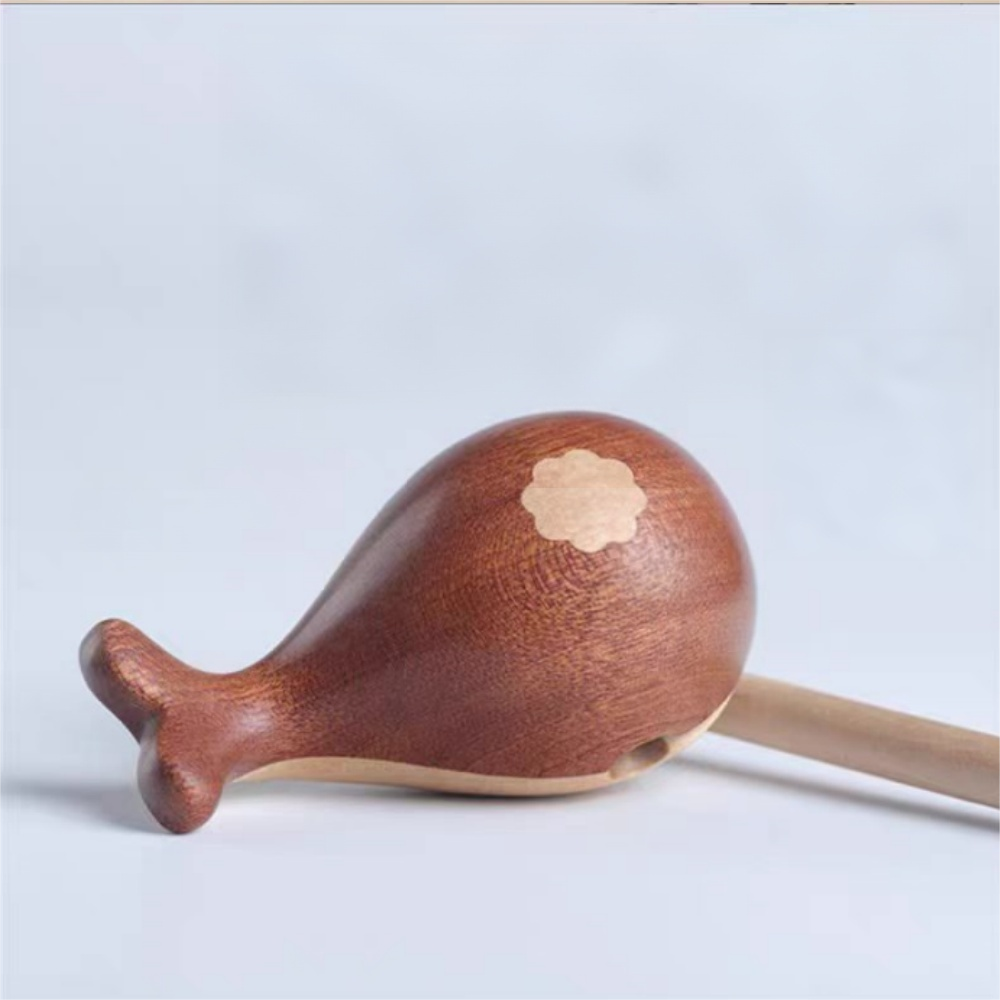 The Mindful Whale  Wooden Percussion Block for Meditation & Stress Relief  Calming Desk Toy