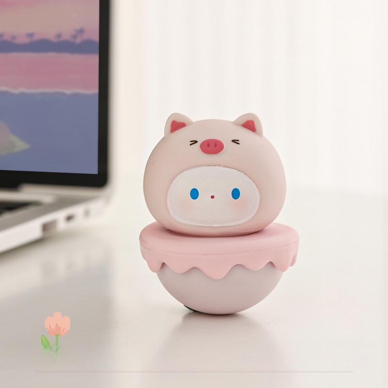 The Unbreakable Pals  6-Piece Roly-Poly Wobble Toys for Resilience & Desk Decor