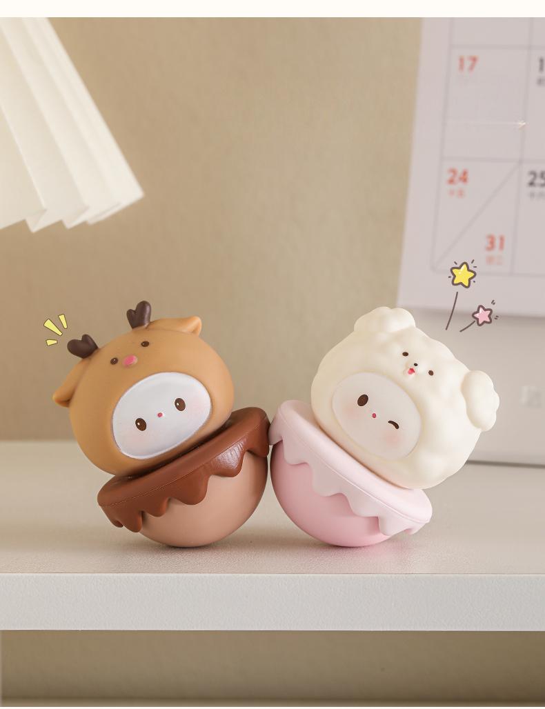 The Unbreakable Pals  6-Piece Roly-Poly Wobble Toys for Resilience & Desk Decor