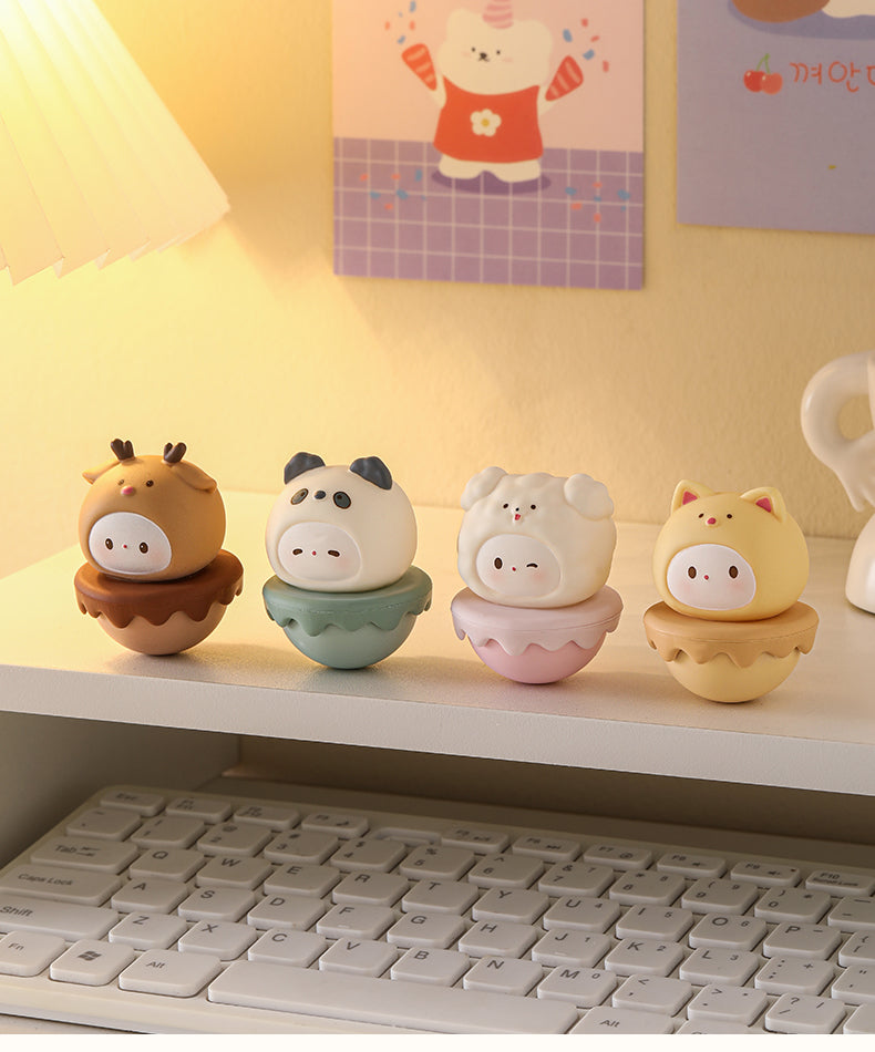 The Unbreakable Pals  6-Piece Roly-Poly Wobble Toys for Resilience & Desk Decor