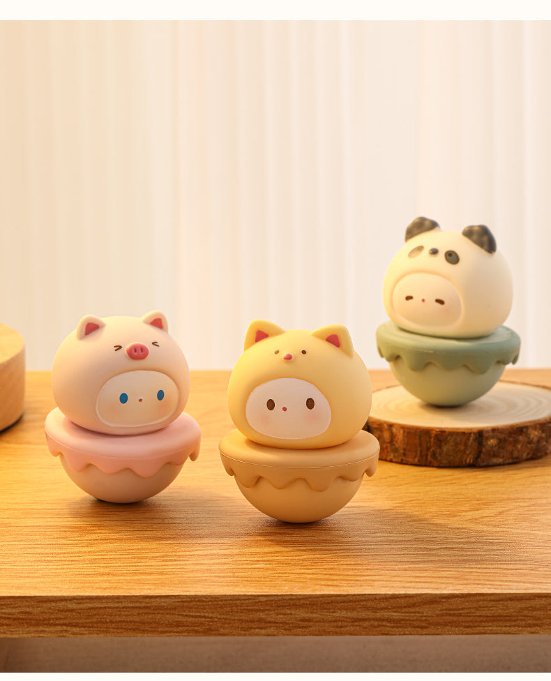 The Unbreakable Pals  6-Piece Roly-Poly Wobble Toys for Resilience & Desk Decor