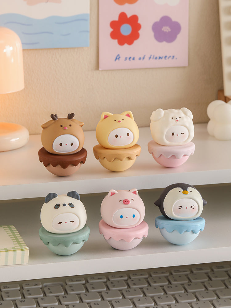 The Unbreakable Pals  6-Piece Roly-Poly Wobble Toys for Resilience & Desk Decor