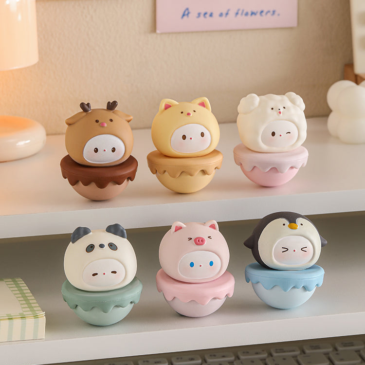 6-piece unbreakable roly-poly desk toys