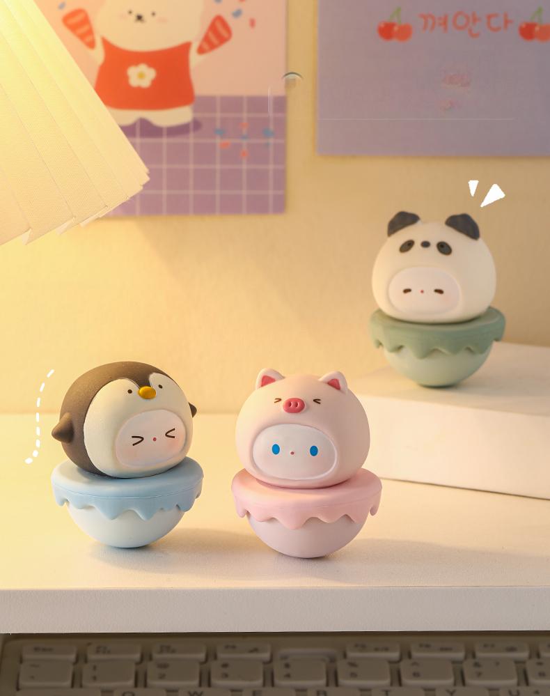 The Unbreakable Pals  6-Piece Roly-Poly Wobble Toys for Resilience & Desk Decor
