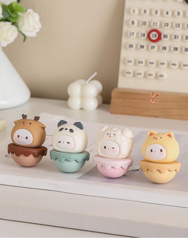 The Unbreakable Pals  6-Piece Roly-Poly Wobble Toys for Resilience & Desk Decor