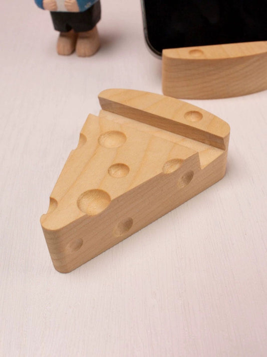 Cheese-Shaped Wooden Fridge Magnet | Cute Kitchen Decor | Multi-Functional Memo Holder