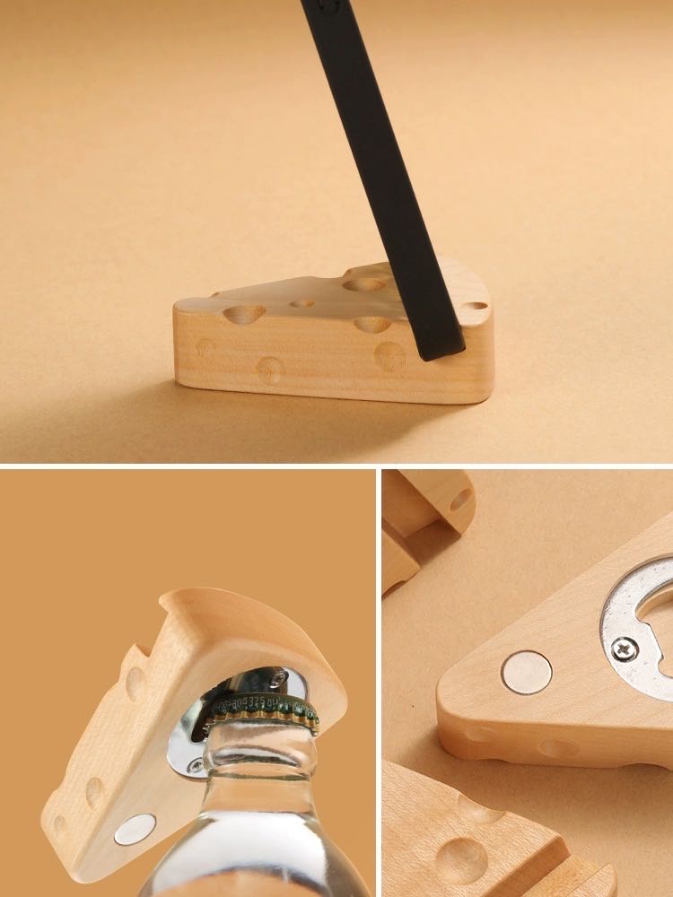 Multi-Functional Cheese-Shaped Fridge Magnet