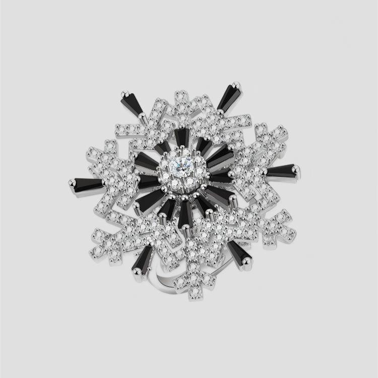 Winter's Whisper Spinner Ring | Your Sparkling Snowflake Companion