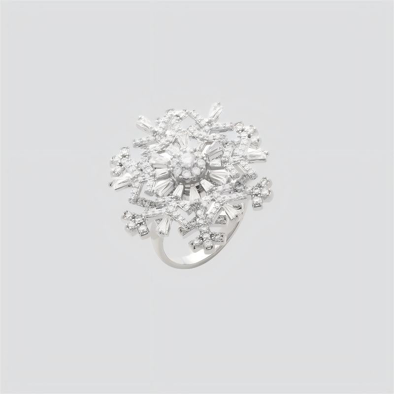 Winter's Whisper Spinner Ring | Your Sparkling Snowflake Companion
