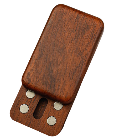 Wooden Magnetic Push Card Fidget Toy | Ultra-Silent 20-Magnet Silky Smooth EDC | Stress Relief Gift