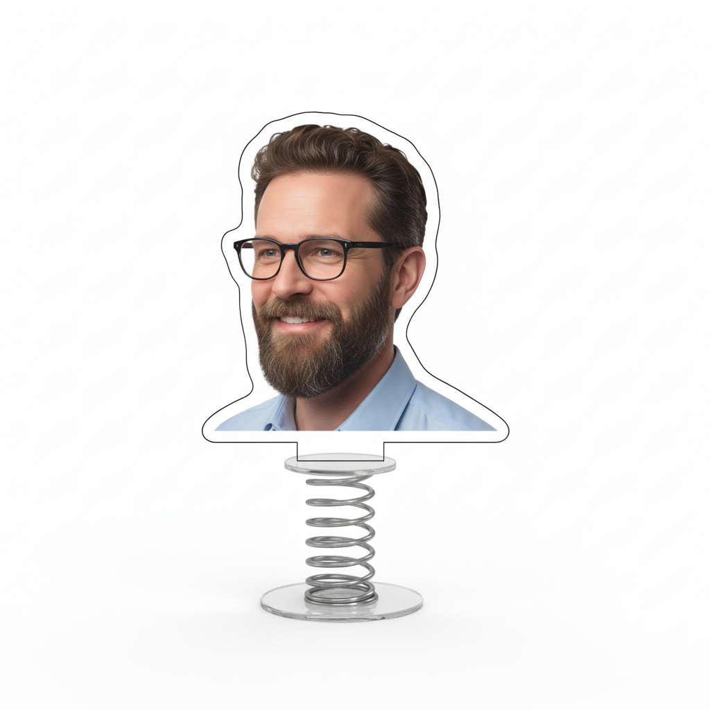 Interactive photo wobble stand desk decoration