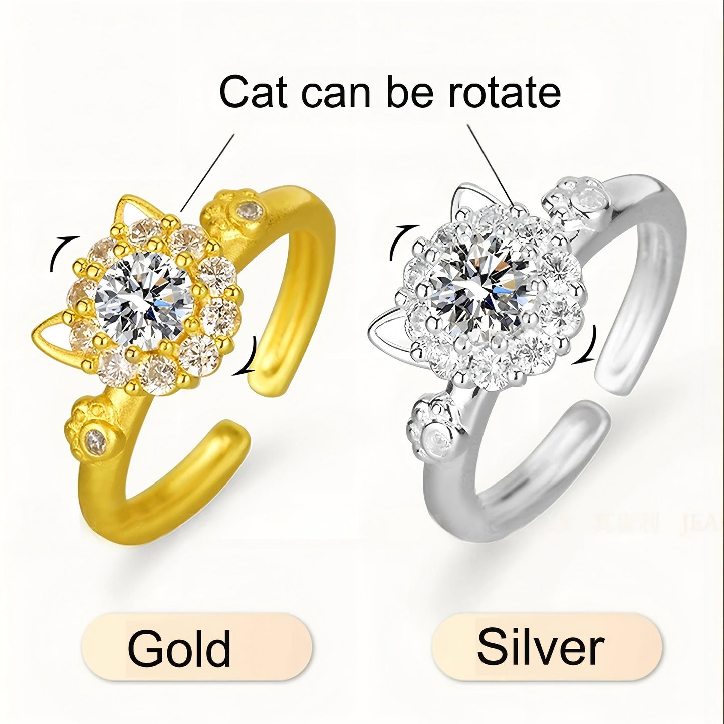 Your Spinning Fortune Ring  A Playful Lucky Cat Companion