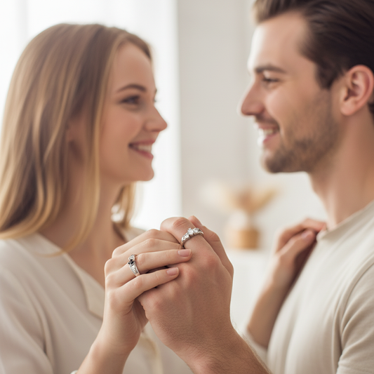 Angel Devil Couple Ring Romantic Couple Scene