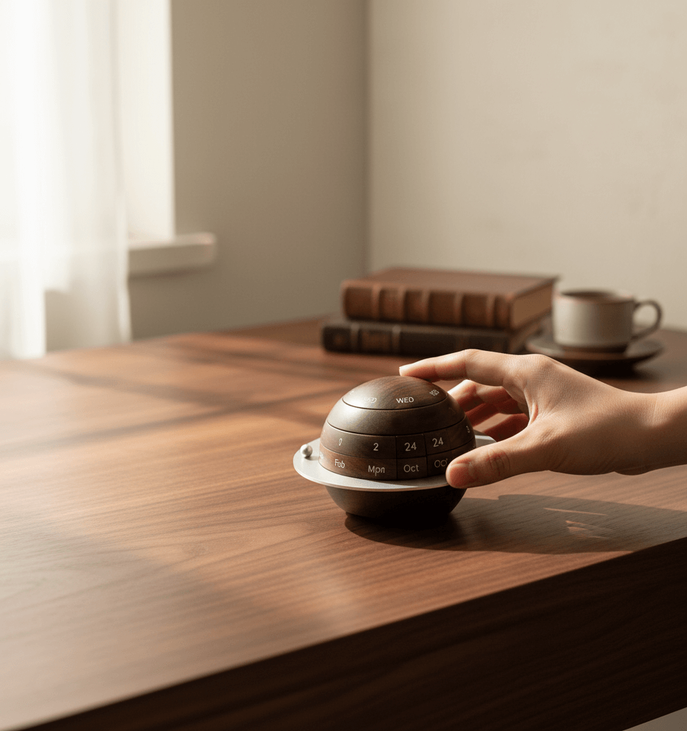 Rotating desk calendar decorative ornament