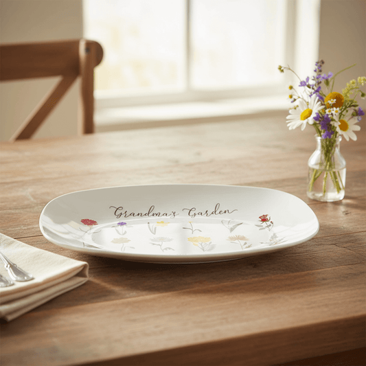 Custom Ceramic Dinner Plate | Personalized Photo Plate | Sweet Family Gift