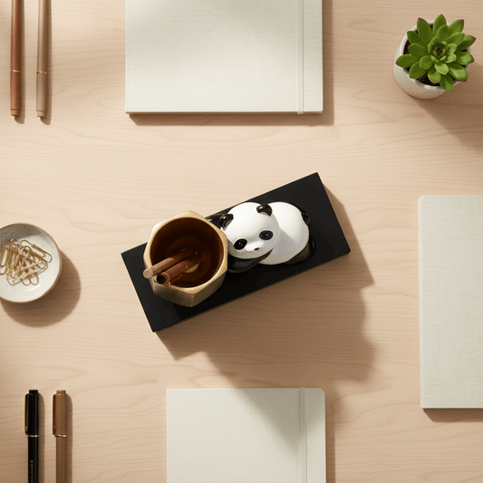 Bamboo Panda Pen Holder - bamboo organizer, Creative Desk & Home Decor, Desk & Home Decor - alternate angle