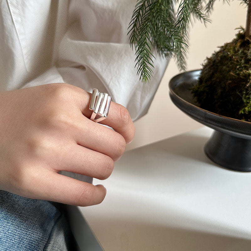 The Harmony Stack Ring | Adjustable Sterling Silver