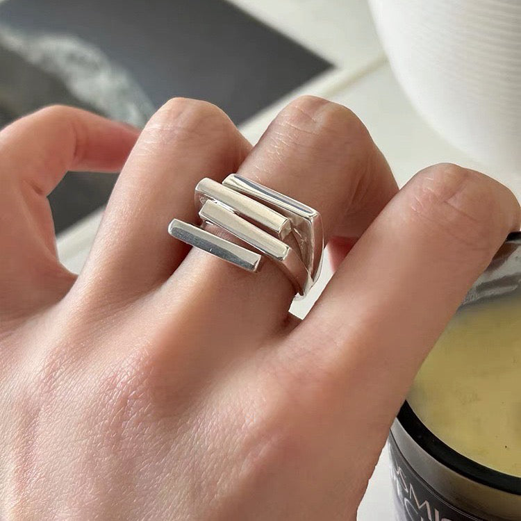 The Harmony Stack Ring | Adjustable Sterling Silver