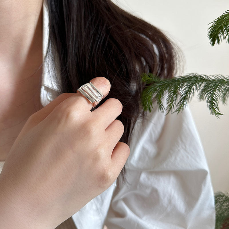 The Harmony Stack Ring | Adjustable Sterling Silver