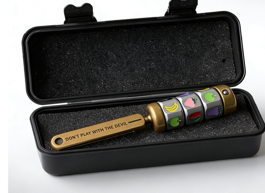 Fruit Slot Machine Fidget Spinner | Magnetic EDC Clicker Desk Toy | Vintage Brass