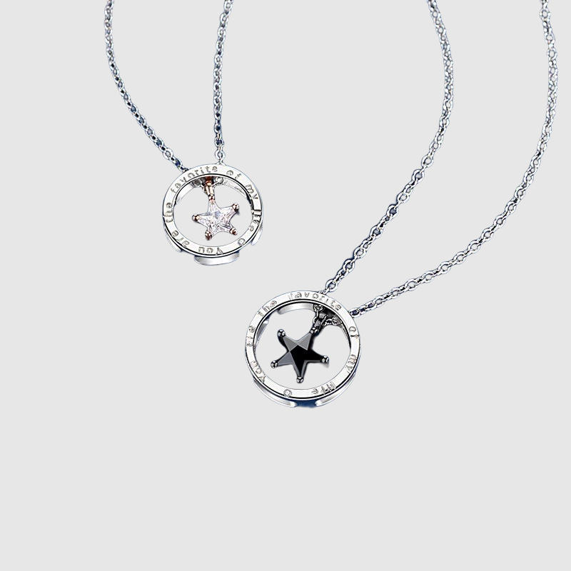 Star Wish Couple Necklace Collarbone Chain Valentine's Day Gift for Girlfriend