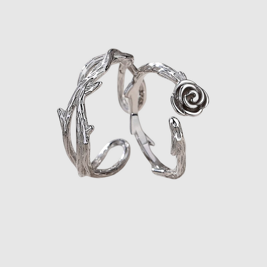 Thorn Rose Ring | Silver Vintage Design | Protection & Growth Symbol | Valentine Gift